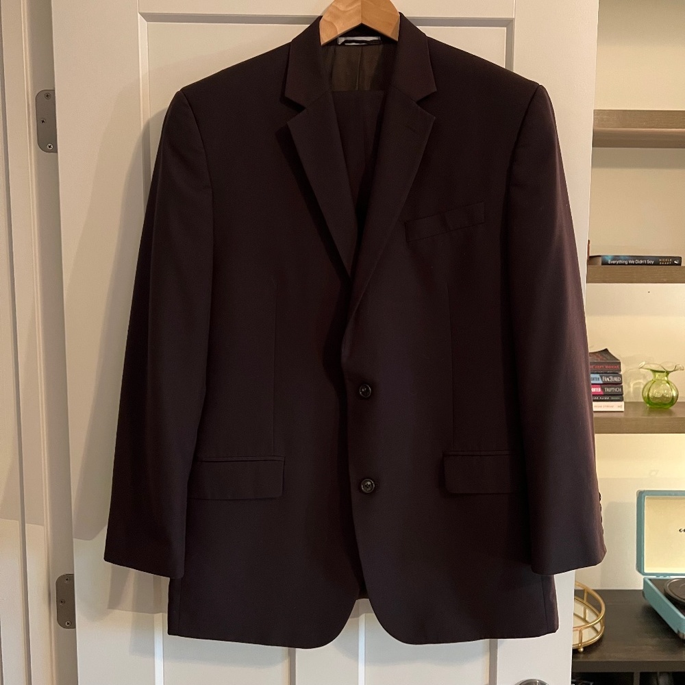 Two Piece Men's Suit, Michael Kors, Deep Plum